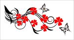 蝶戏花间矢量图