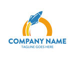 蓝色火箭科技logo矢量素材