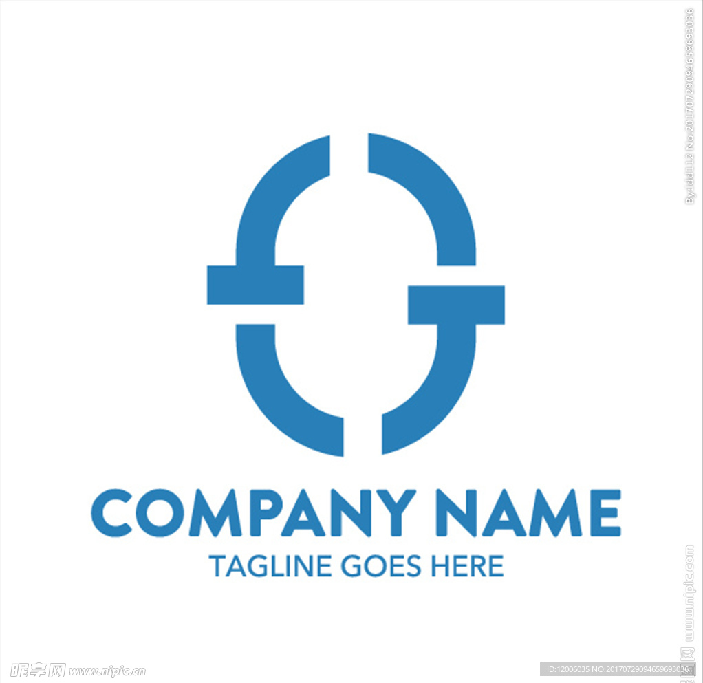 椭圆形抽象logo矢量素材