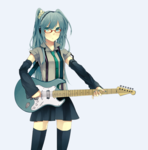 矢量 初音未来 弹吉他 卡通