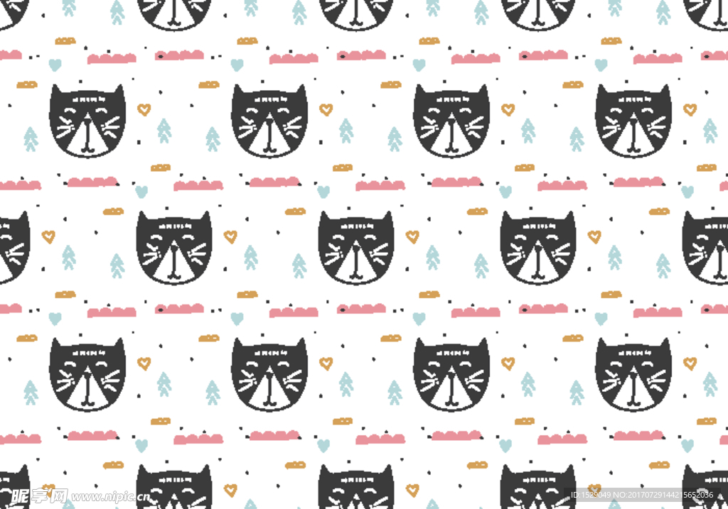 卡通猫底纹