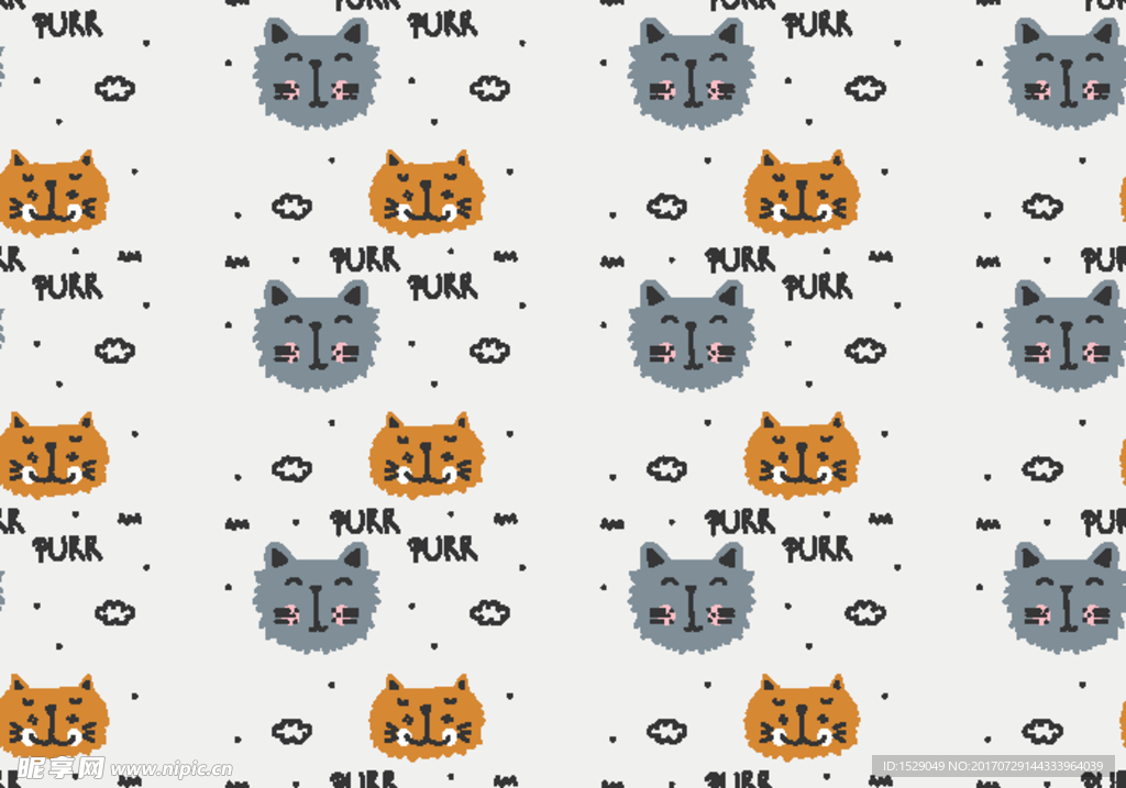 卡通猫底纹