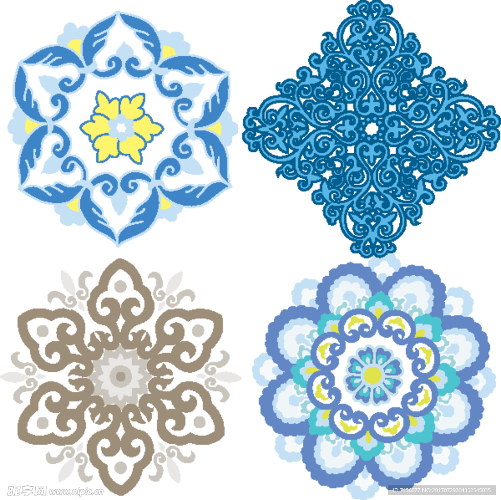 矢量花纹时尚元素