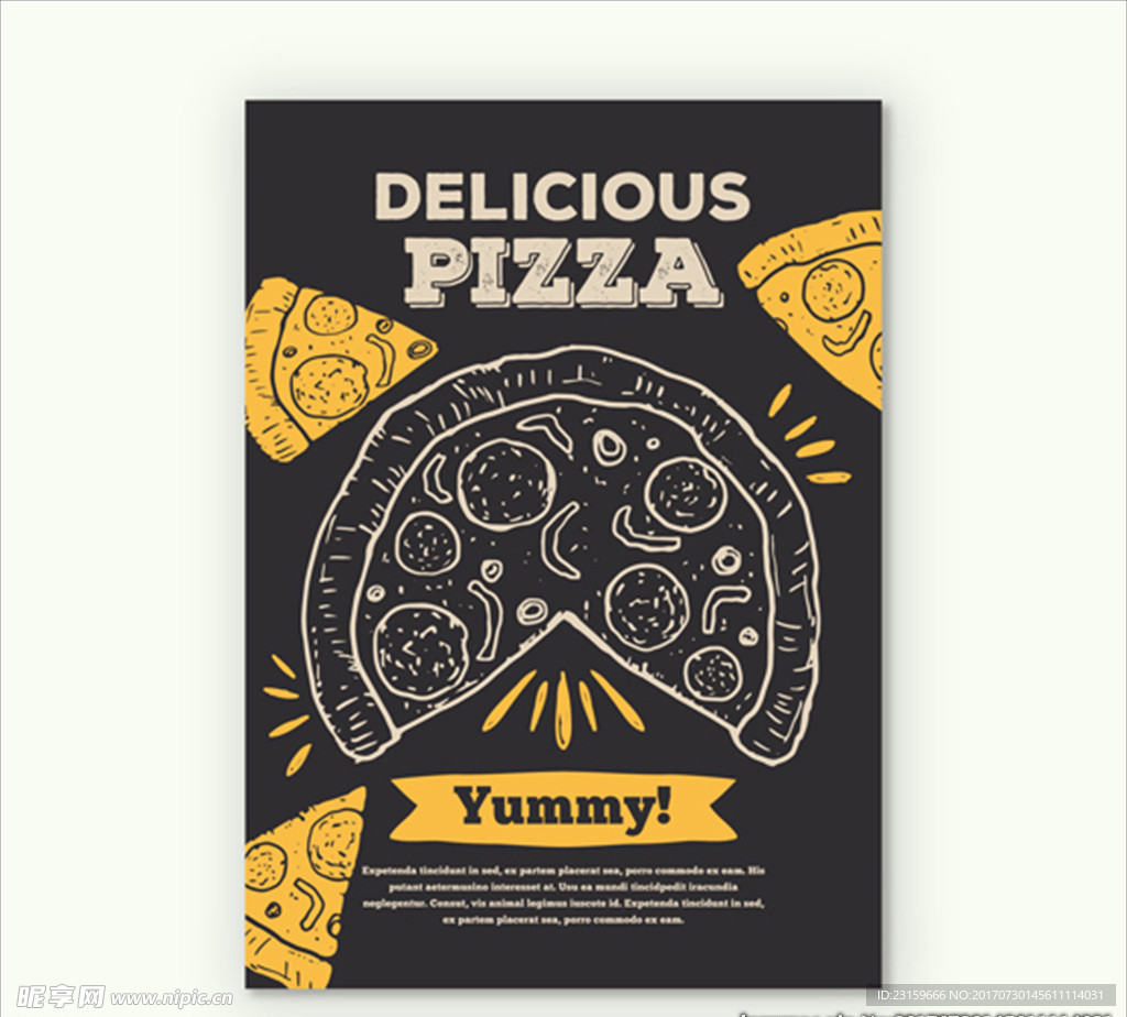 美味的披萨海报