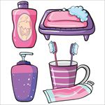 卡通孩子的洗漱用品