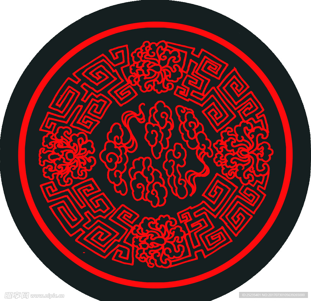黑红色中式