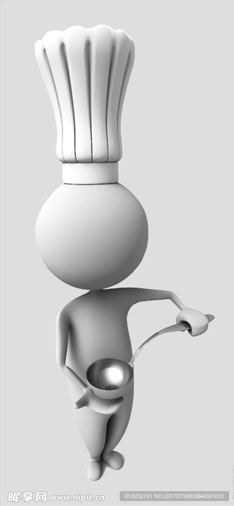 3D小人 小白人 厨师 卡通人
