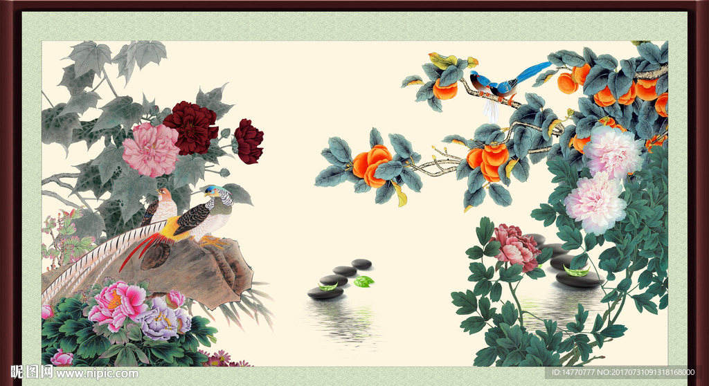 牡丹花鸟