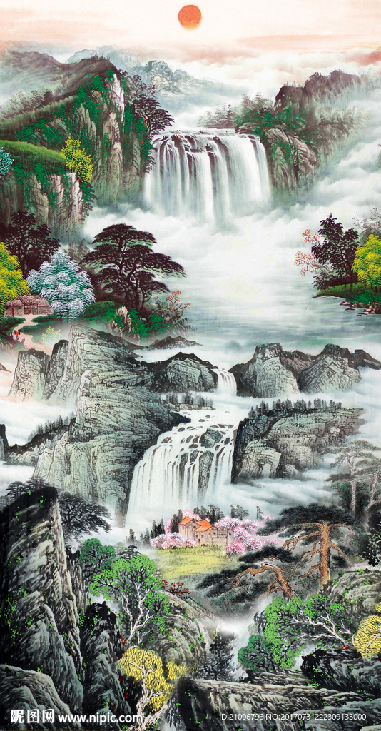 山水国画玄关
