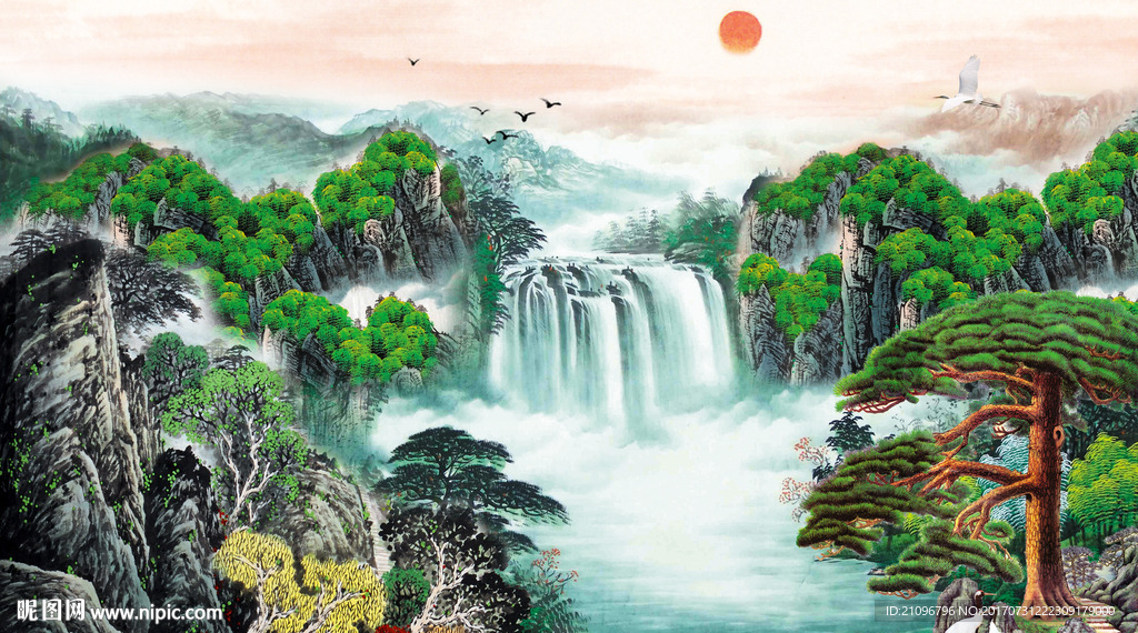 山水背景墙