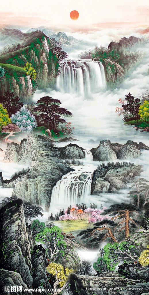 山水国画玄关