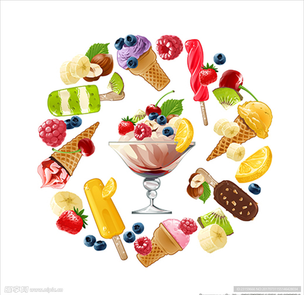 美味的冰淇淋插图