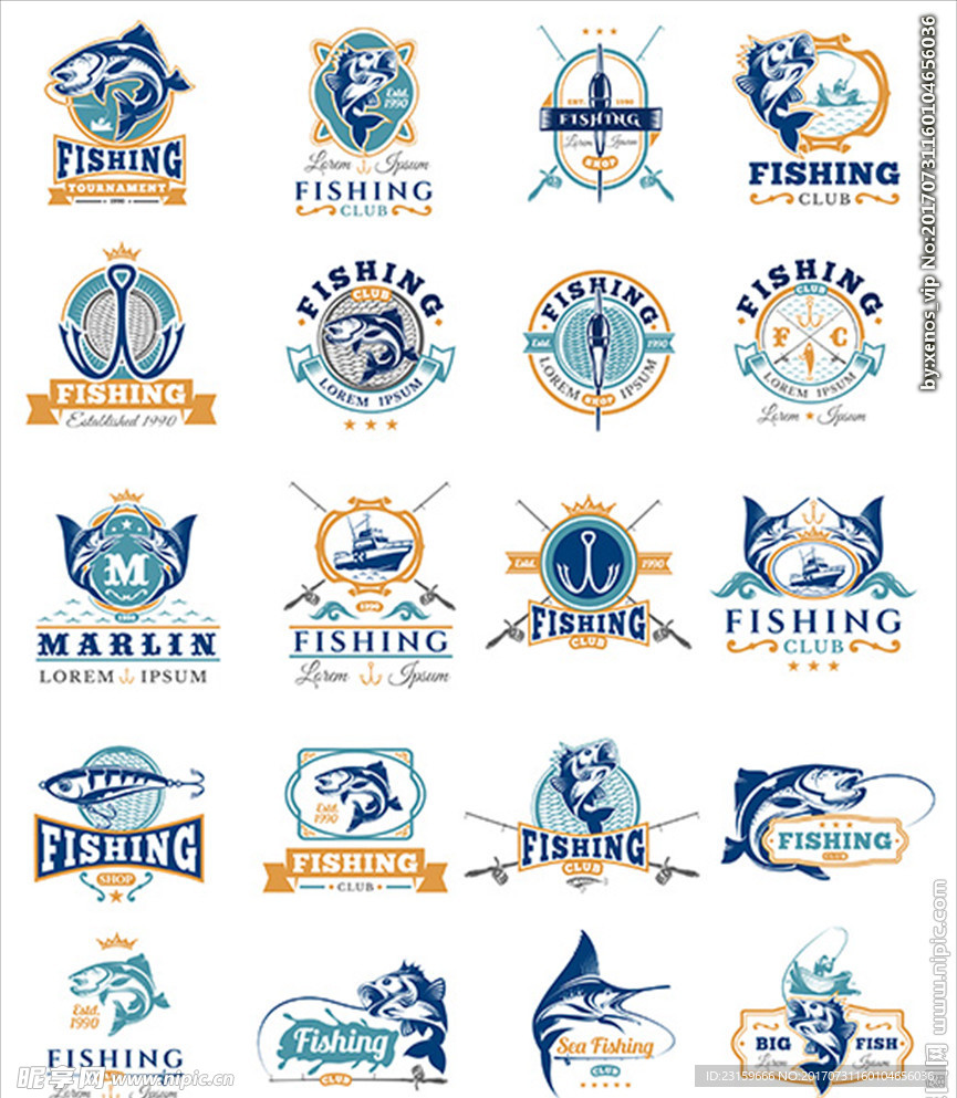 钓鱼用品俱乐部标志商标