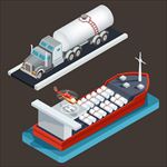 等距立体三维油轮油罐车插图