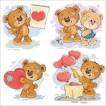 卡通情人节泰迪熊插图