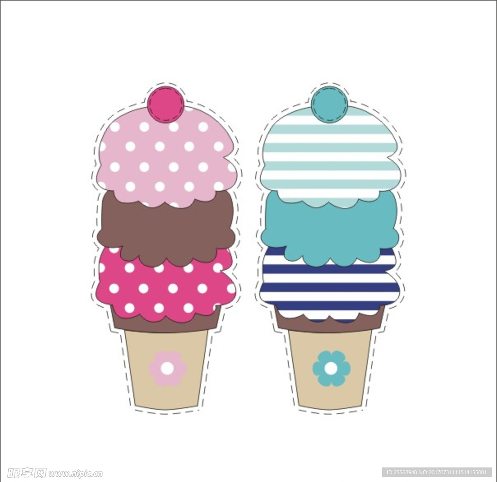 卡通甜点冰淇淋图案