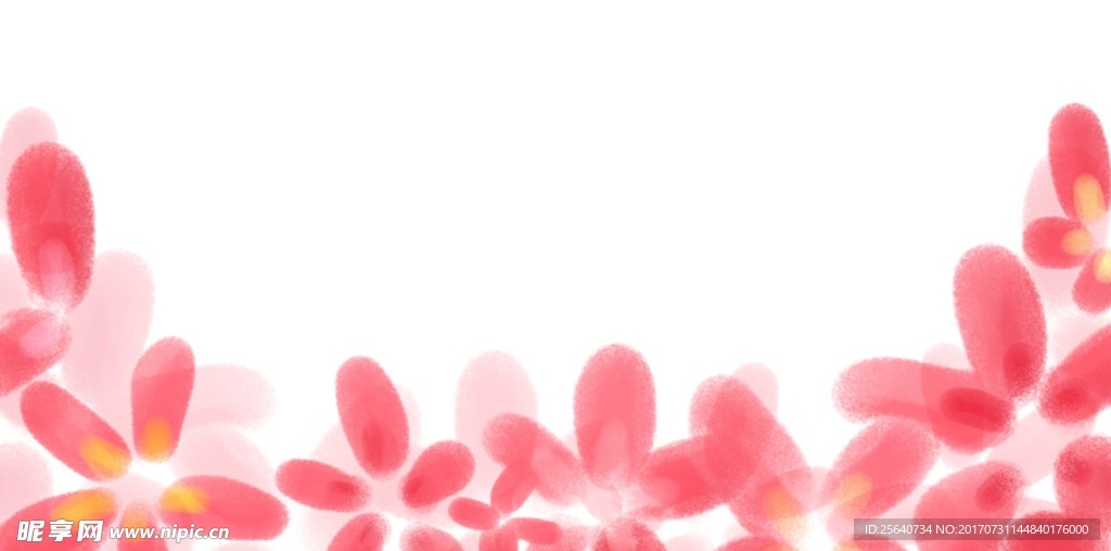 手绘粉色花