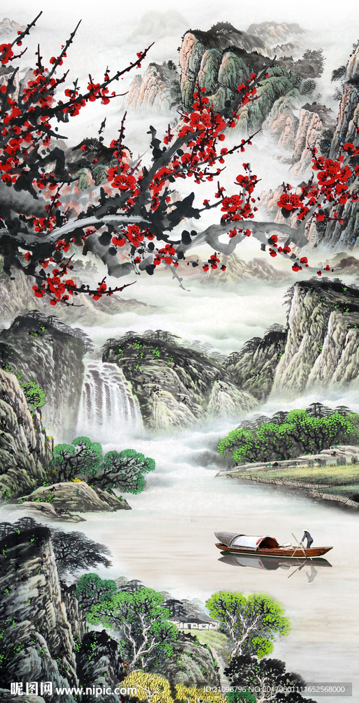 国画梅花玄关