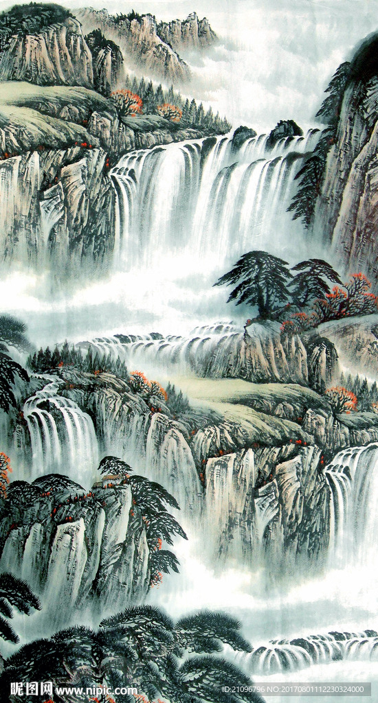 山水国画玄关