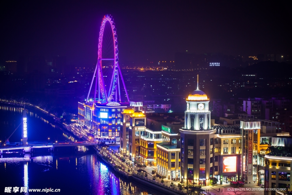 摩天轮夜景