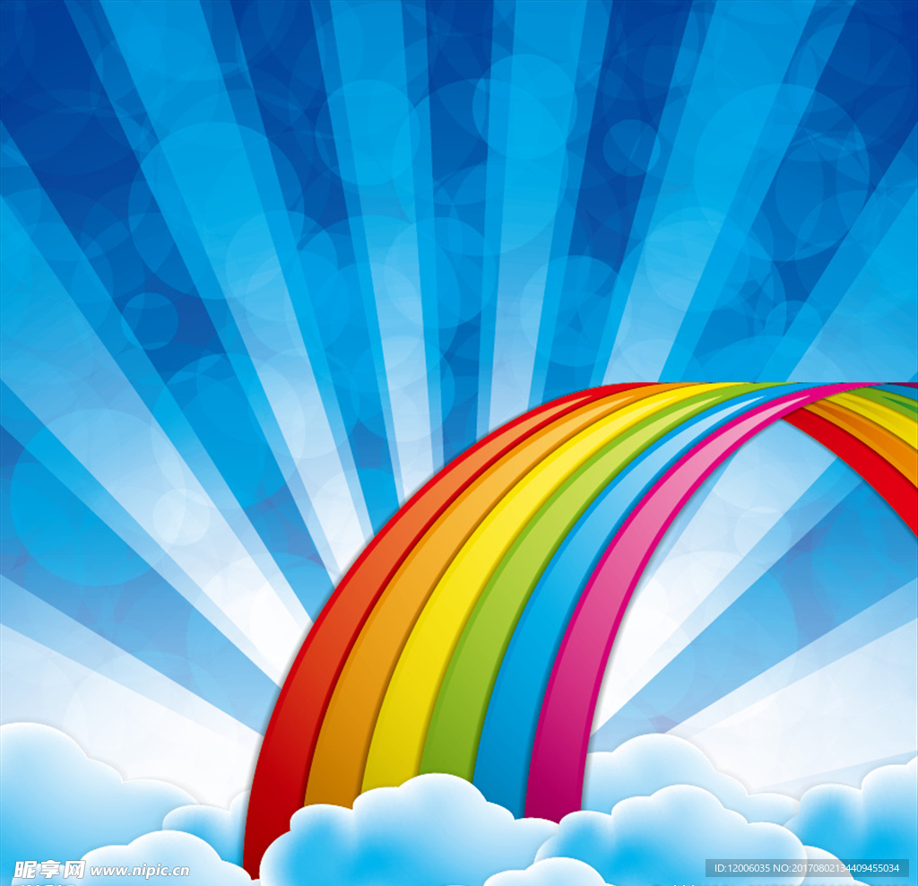 放射状卡通风景背景矢量素材