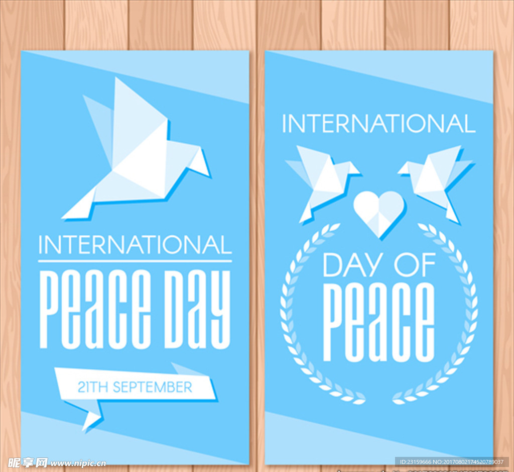 几何多边形白鸽国际和平日海报