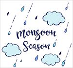 手绘小雨云层季风