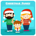 圣诞节家庭插图