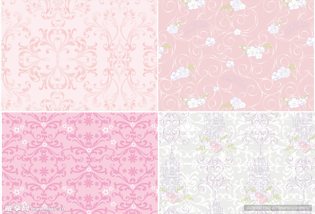 矢量花纹唯美背景