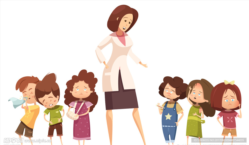 幼儿园的老师和孩子们矢量素材