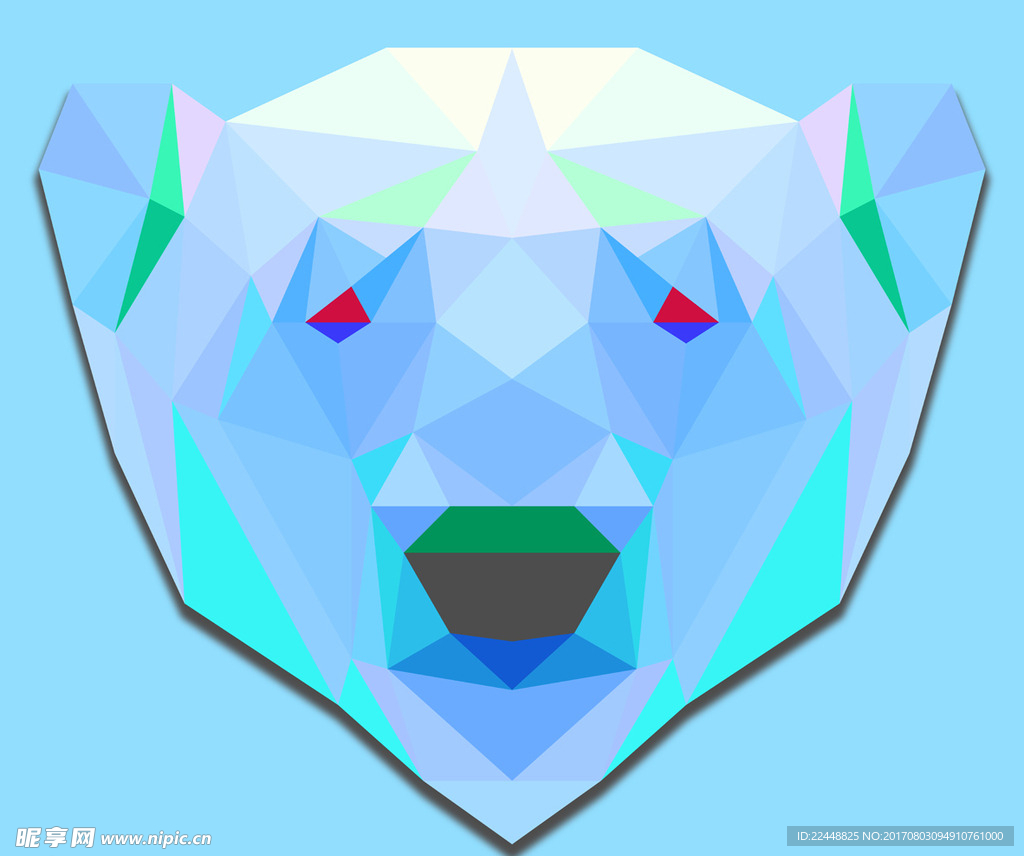 创意几何多边形北极熊