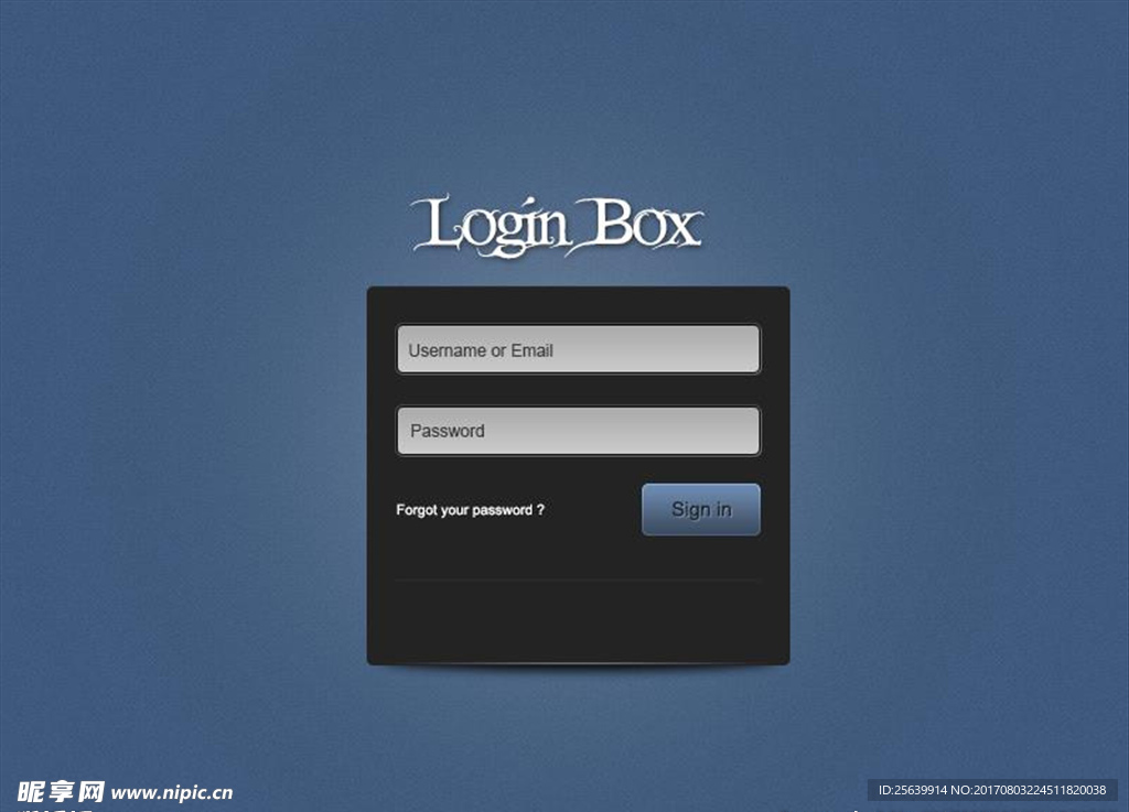 网页登陆框PSD分层素材