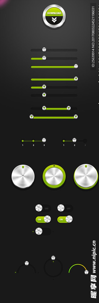 金属GUI元素包PSD下载