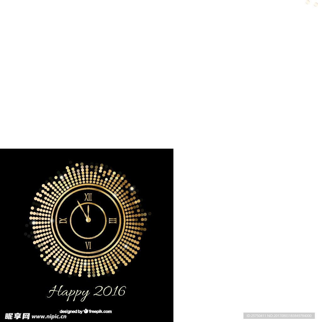 新年金色时钟背景