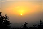 雾霾中的夕阳