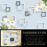 清新田园百合 电视背景墙