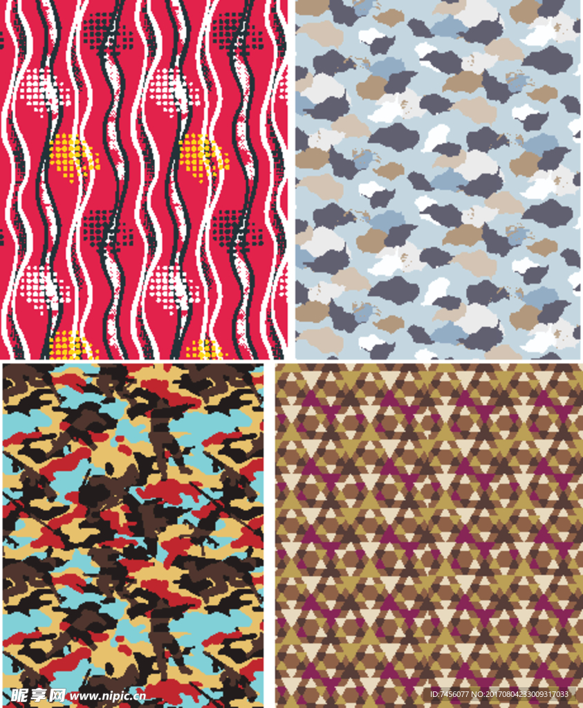 矢量树叶时尚布纹背景