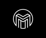 白色圆形抽象线条字母logo