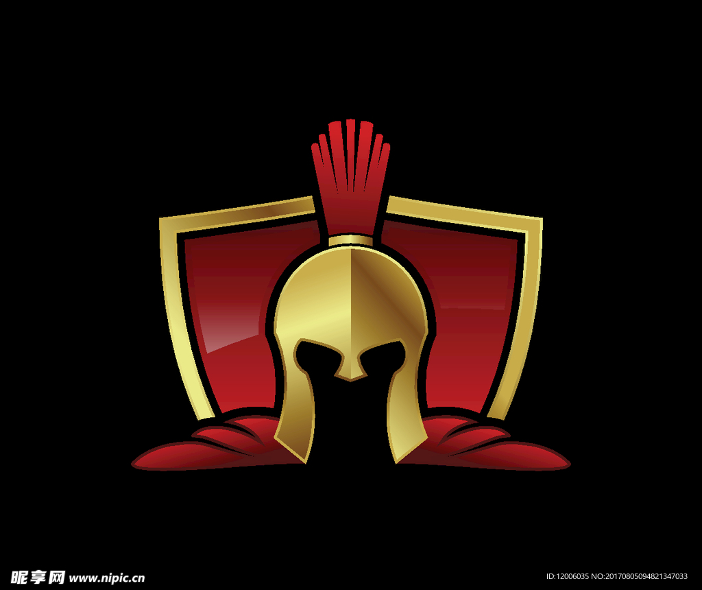 骑士盾牌头盔创意logo