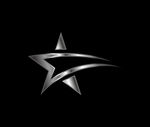 银色质感抽象五角星logo