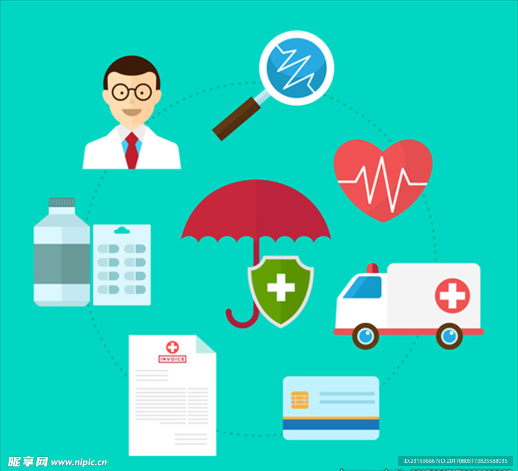 医疗健康保险概念元素