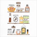 手绘水彩香料插图
