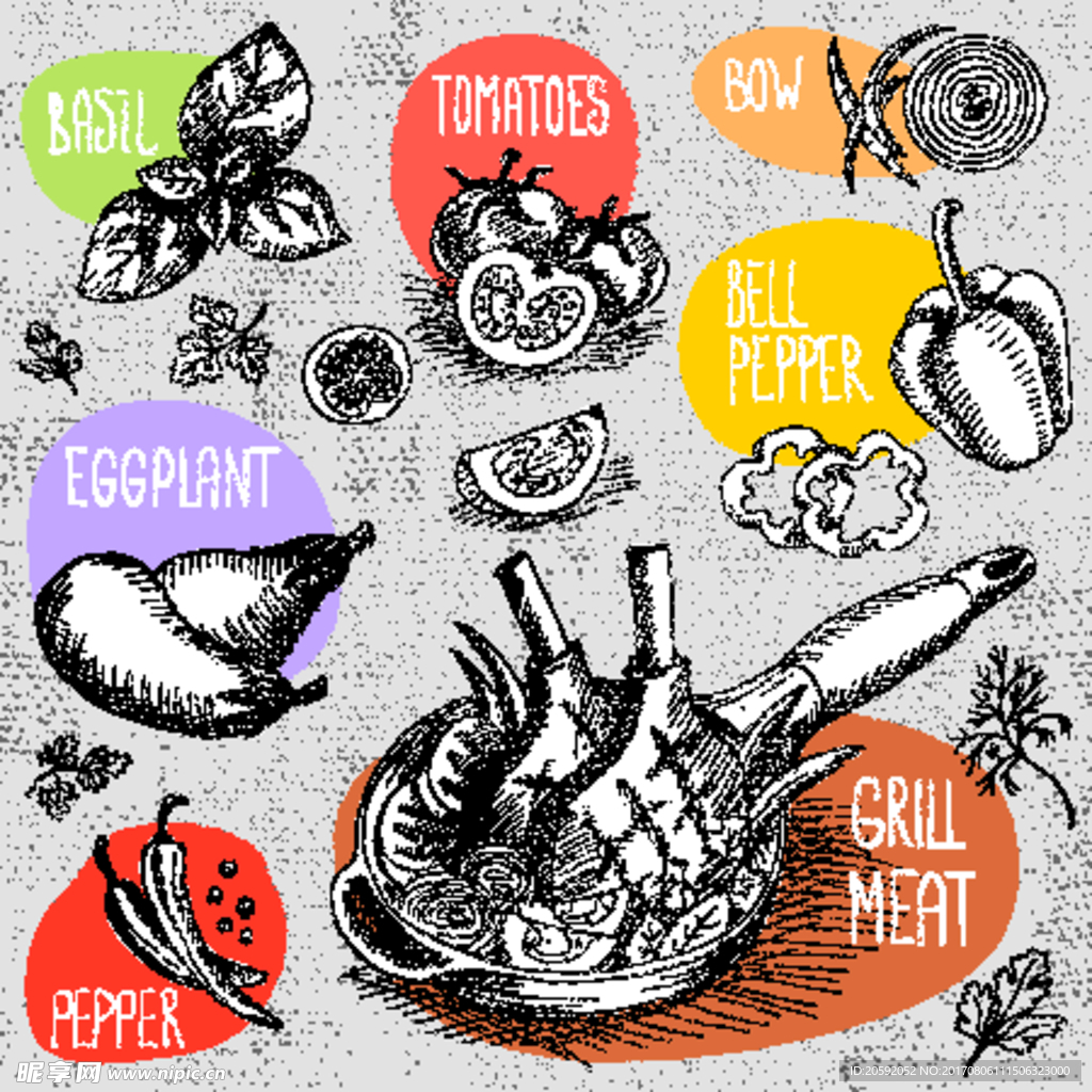 手绘美食