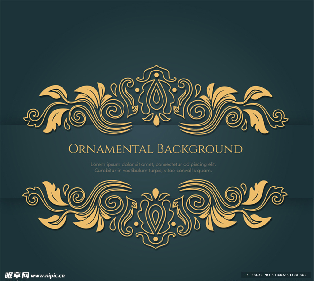 古典金色花纹背景矢量素材