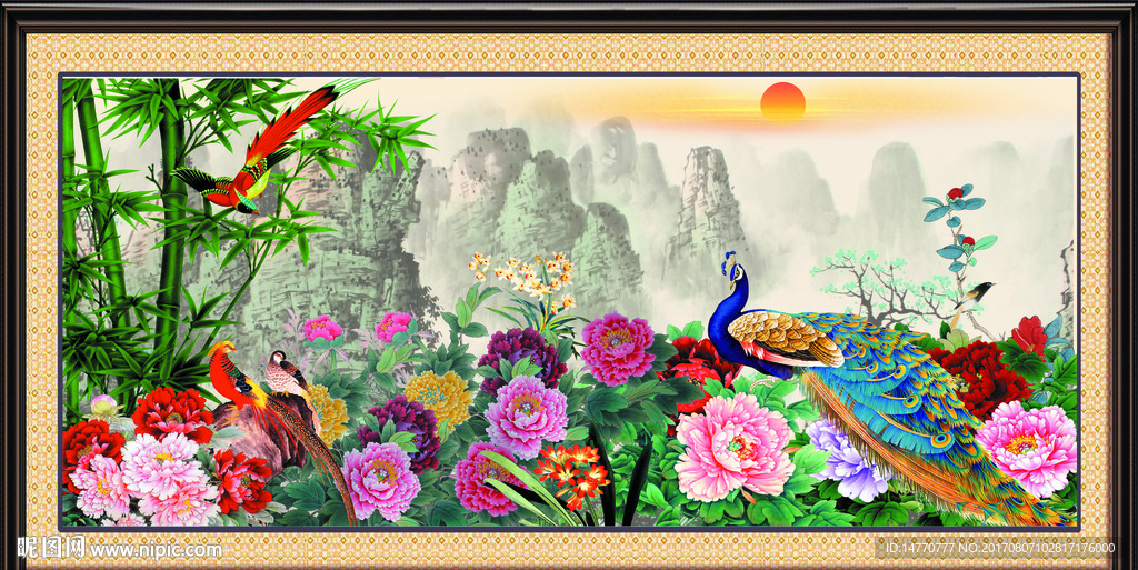 国画孔雀图