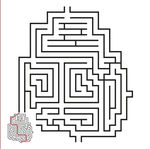 黑色线条迷宫图案和线路图