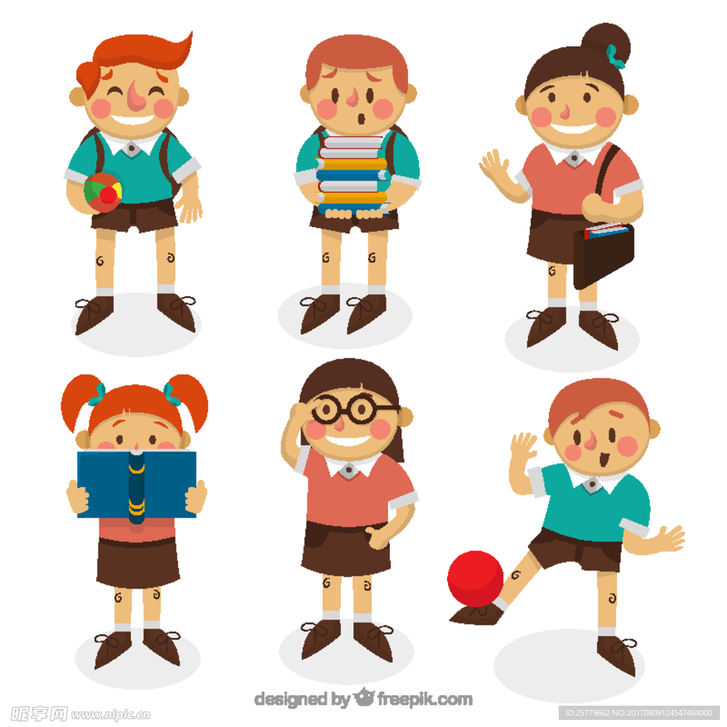 可爱的小学生插图