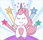 手绘卡通的独角兽角色