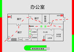 办公室消防疏散示意图