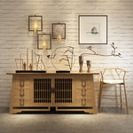 中式单椅边柜陈设品组合